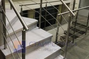 Лестничные ограждения из нержавеющей стали с тремя ригелями