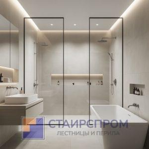 Перегородка для ванной и душевой из стекла