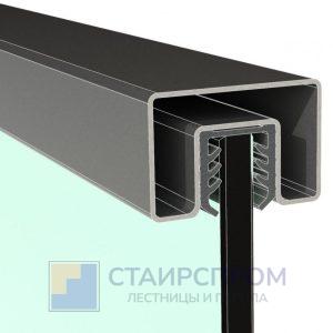 Труба 40х60 мм, с пазом 24х24 мм, шлифованная (AISI 304)