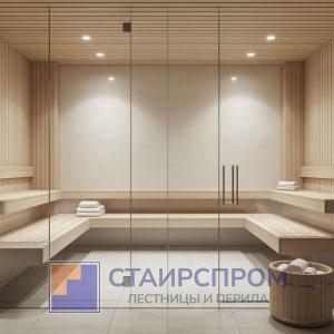 Перегородки из стекла для сауны, бани и хамама
