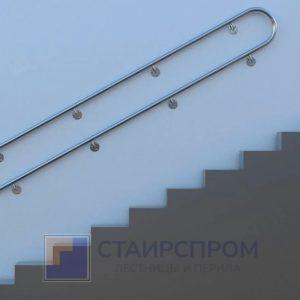 Нержавеющие пристенные поручни двойные