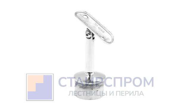 Наконечник палец на стойку Ø42.4х1.5 мм, с регулируемым ложементом под поручень Ø50.8 мм, литой, полированный, нержавеющий AISI 304