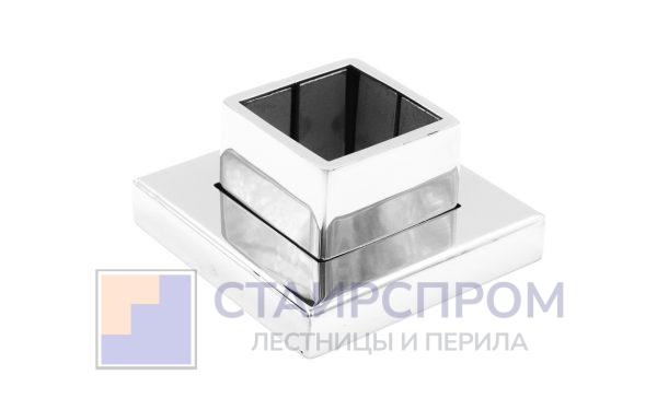 Цанга под трубу 40х40 мм, полированная, (AISI 304)