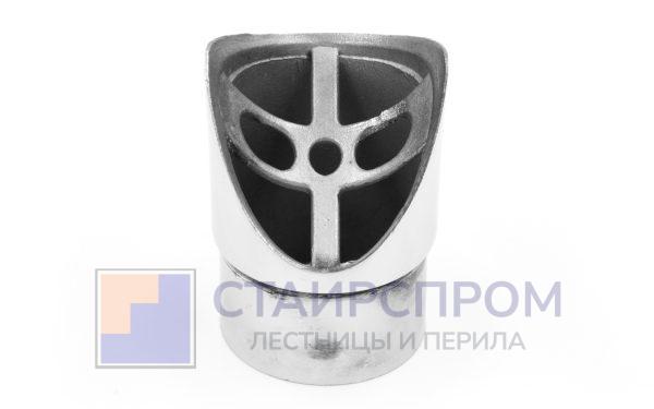 Наконечник седловина косая 30° на стойку Ø50.8 мм, под поручень Ø50.8 мм, литая, полированная, AISI 304