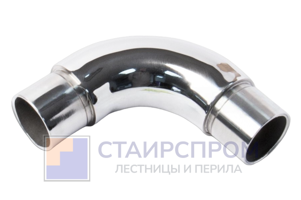 Отвод трубы Ø25.4 мм со вставками, удлиненный, полированный (AISI 304)
