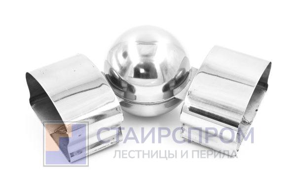 Поворот пластикового фигурного поручня, шаровый, полированный, AISI 304