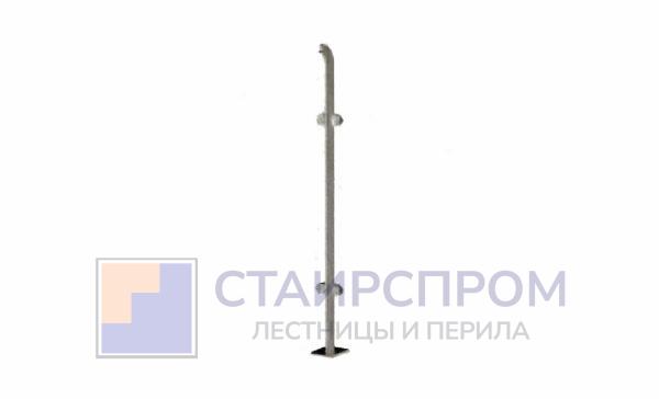 Стойка эксклюзивная с 4 зажимными стеклодержателями, крепление в пол, нерегулируемый ложемент (AISI 304)