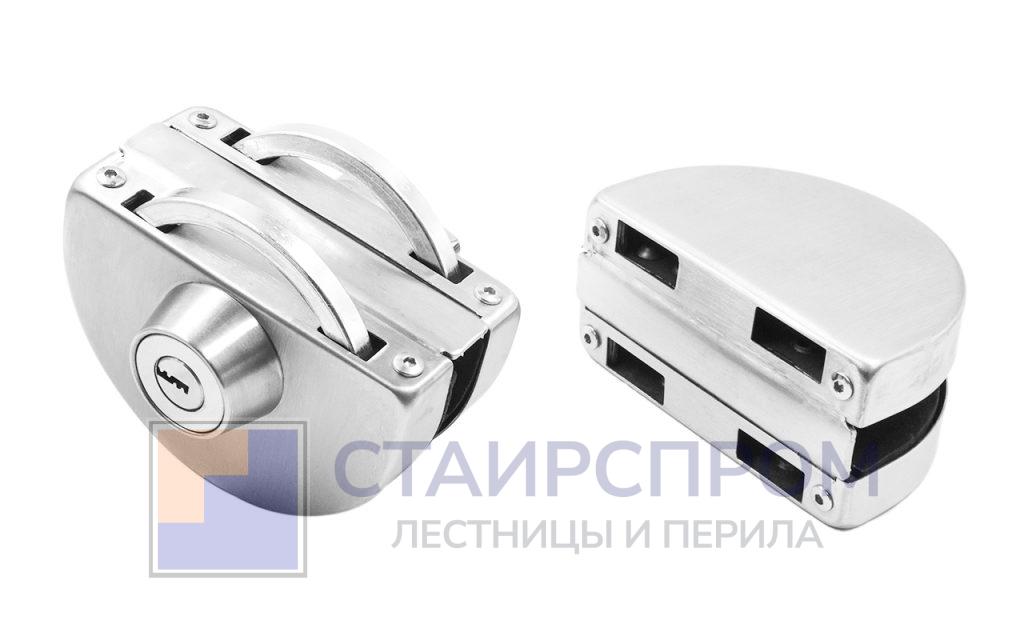 Замок для стеклянной двери с ответной частью на стекло, без вырезов в стекле шлифованный - Stairsprom 1bed3528 3308 4148 9393 e09ec0bad342