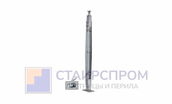 Стойка эксклюзивная с 3 ригеледержателями, крепление в пол, регулируемый ложемент (AISI 304)