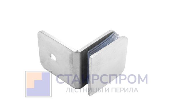 Коннектор для душевой кабины стена-стекло 90°, 45х45, шлифованный