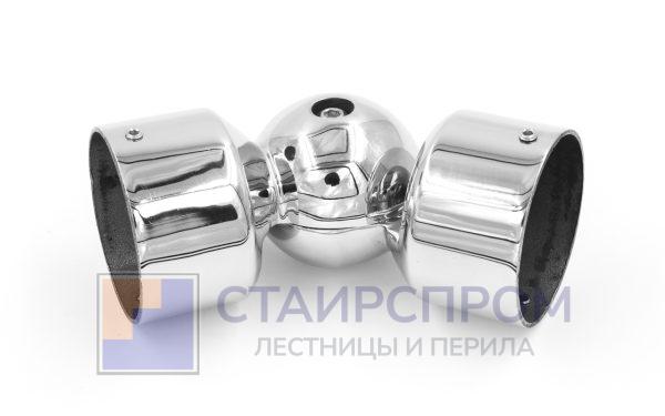 Поворот литой, внешний, регулируемый, "шар", под Ø50.8 мм, полированный AISI 304
