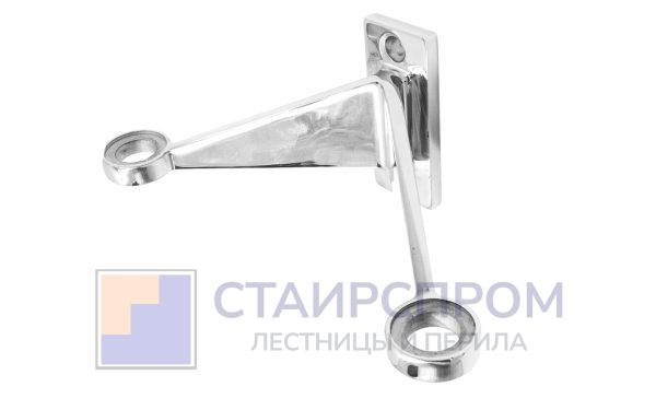 Крепление козырька к стойке алюминиевого фасада, двойное, AISI 304,литое, полированное