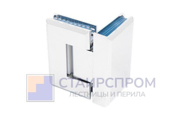 Петля для душевой кабины стекло-стекло 90° 90х55 мм латунь-хром, полированная