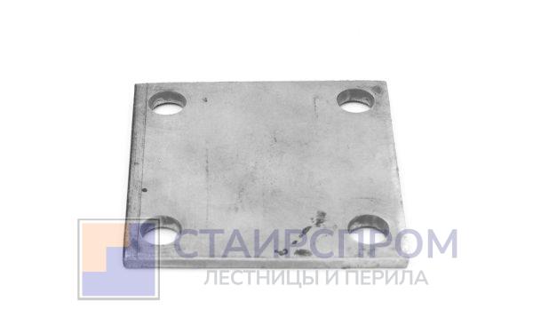 Фланец стойки 75х75х5 (4.3), AISI 304 #200, 4 отв. М10