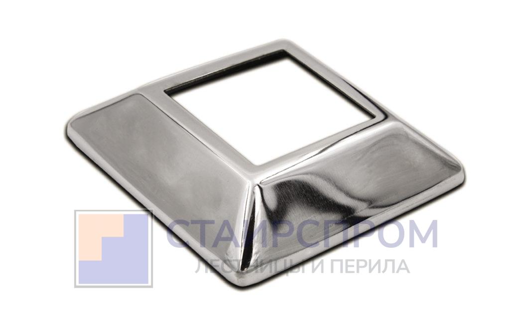 Низ стойки под трубу 40х40 мм, 80х80х1, высота 20 мм, полированный (AISI 304) - Stairsprom 2e4c7e14 dbda 4a33 a298 fae7e9ba6f64
