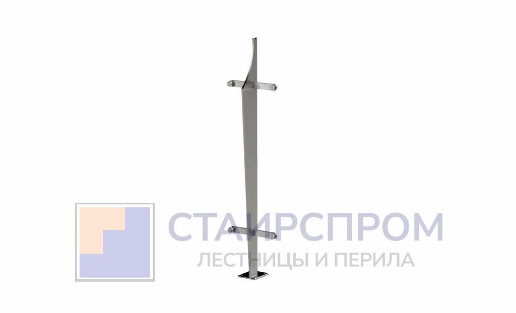 Стойка эксклюзивная с двумя пластинчатыми стеклодержателями, крепление в пол, нерегулируемый ложемент (AISI 304) - Stairsprom 30a8b885 e50a 40b3 a85e 92be58755071
