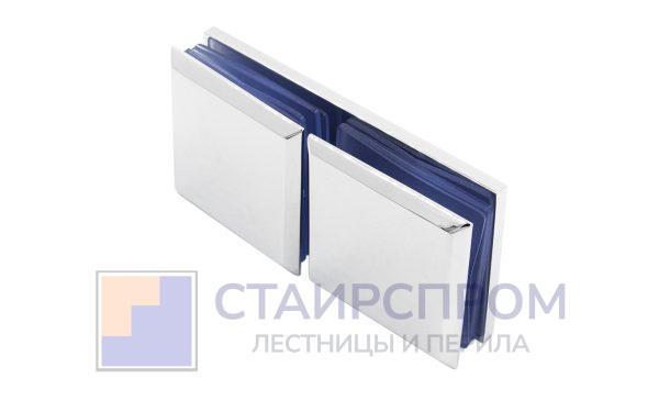 Коннектор для душевой кабины стекло-стекло 180° 45х45 мм латунь-хром, полированный №1