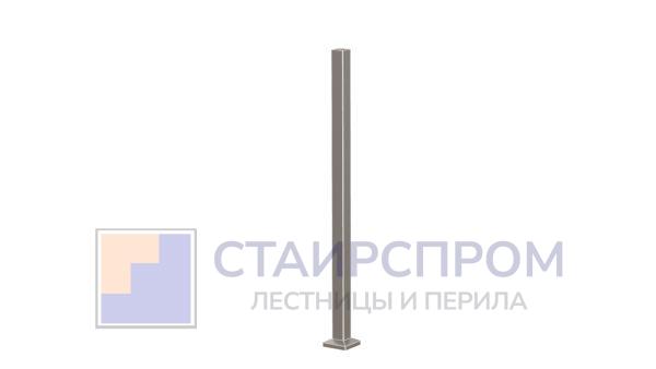 Стойка квадратная 40х40, с фланцем, без наконечника, высота 950 мм, полированная (aisi 304)