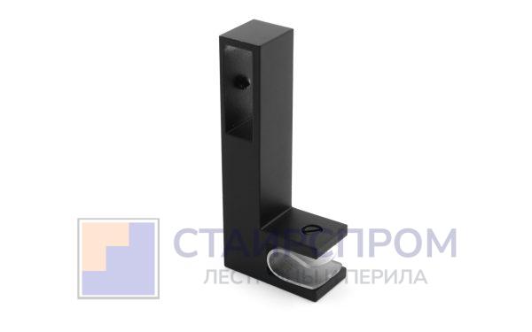 Коннектор труба-стекло для трека 30х10 мм, нержавеющая сталь AISI 304, черная