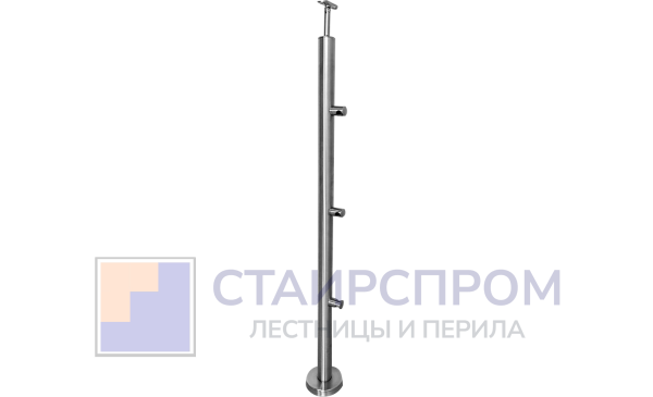 Стойка круглая Ø38.1: 3 ригеледержателя, шлифованная, высота 950мм (aisi 304)