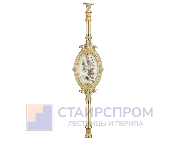 Стойка алюминиевая основная с цветочным декором 900х22х180