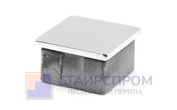 Заглушка для профильной трубы 40х40 мм, литая, полированная, (AISI 304)