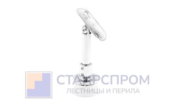 Наконечник регулируемый по высоте на стойку Ø38.1х1.5 мм, с регулируемым ложементом под поручень Ø50.8, литой, полированный, нержавеющий (AISI 304) №1