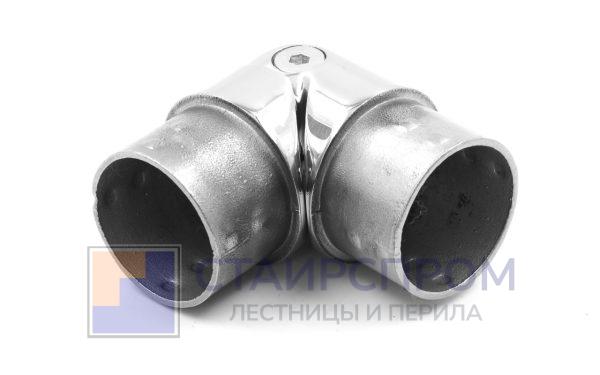 Поворот литой, шарнирный под Ø42.4 мм, полированный, AISI 304