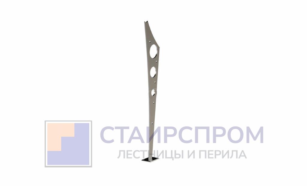 Стойка эксклюзивная с 5 отверстиями под ригель, крепление в пол, нерегулируемый ложемент (AISI 304) - Stairsprom 4e2ccbce 8461 4744 855e 000c202ea480
