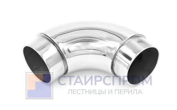 Отвод поручня под Ø42.4х1.5 мм, 90°, литой, полированный, с вставками (AISI 201)
