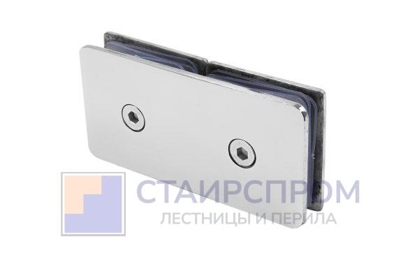Коннектор для душевой кабины стекло-стекло 180°, 45х45, нерж 304, вырез