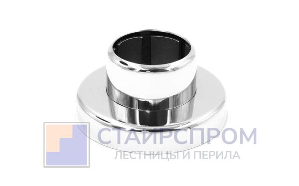 Цанга под трубу Ø42.4 мм, полированная #600, AISI 304, 3 отв. Ø7 мм, 3 отв. Ø9 мм