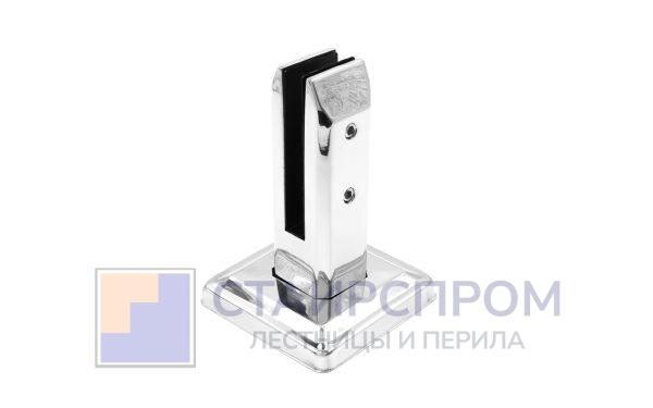 Стеклодержатель литой напольный, плоский 45х50х160 мм, шлифованный, без сверления стекла (aisi 304)