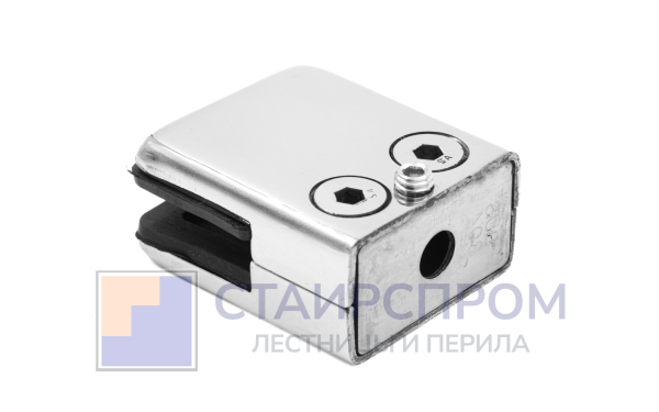 Стеклодержатель штампованный, под стекло 10 мм (5+5 мм), на плоскость 40х24х48 полированный (AISI 304)