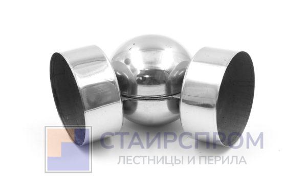 Поворот дер./пласт. поручня Ø50.8х0.4 мм, полированный, (AISI 201)