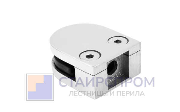 Стеклодержатель литой с вставками под стекло 8-10 мм, 4+4 мм, на плоскость 40х22х50, полированный (AISI 304)