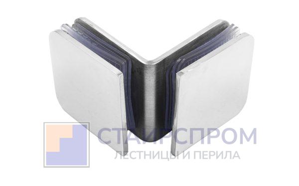 Коннектор для душевой кабины стекло-стекло 90° 45х45 мм полированный
