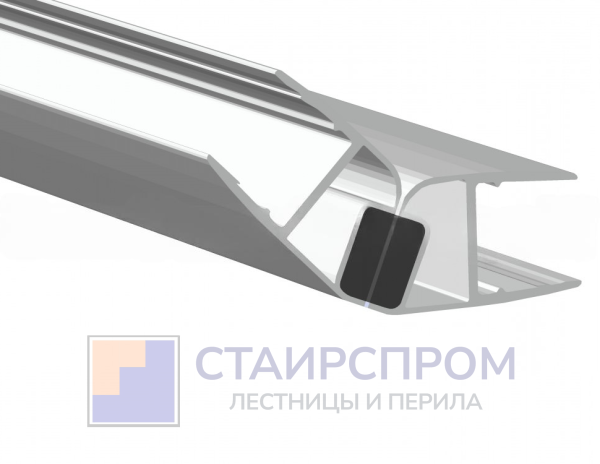 Комплект уплотнителей для стекла в душевую кабину  (2 шт.), стекло-стекло 8 мм, с магнитом 135°, 2200 мм