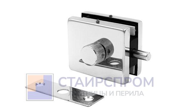 Защелка с ответной частью на стену и пол, полированная, вырез 17
