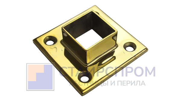 Фланец для трубы 40х40 мм, полированный, под золото (AISI 304)