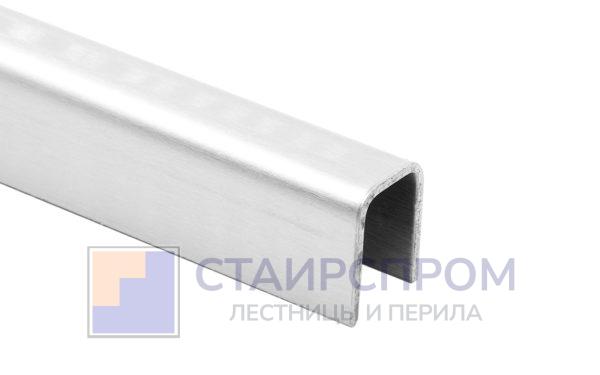 Профиль П-образный, L=2000 мм, t=1.5 мм, для стекла 10 мм, шлиф. (AISI 304)
