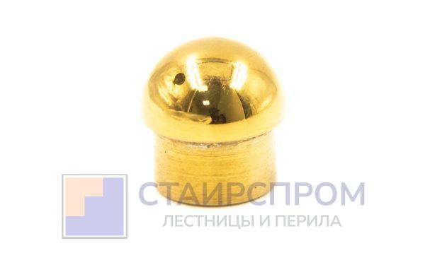 Заглушка для трубы Ø16 мм сферическая литая золотая