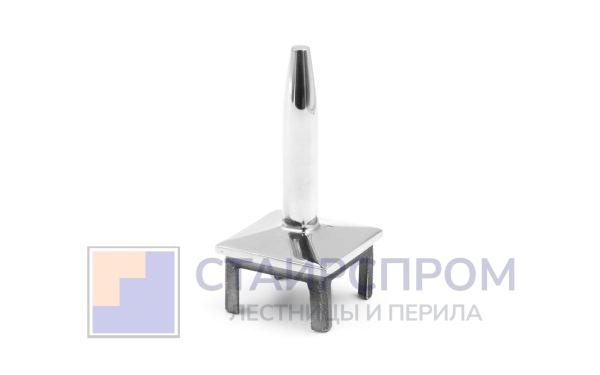 Наконечник палец (солдатик) на стойку из профильной трубы 40х40х1.5 мм, литой, усеченный, облегченный, полированный, нержавеющий AISI 304