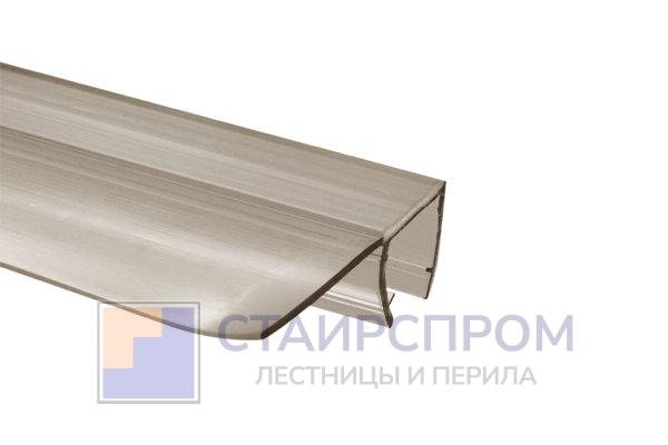 Уплотнитель для стекла 8 мм, полупрозрачный черный, 90°, стекло-стекло 2200 мм