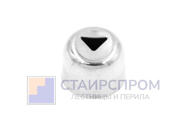 Наконечник штампованный (СПС) прямой 90° на трубу Ø19 мм, для поручня Ø38.1 мм, полированный, нержавеющий, 600 Grit, AISI 304