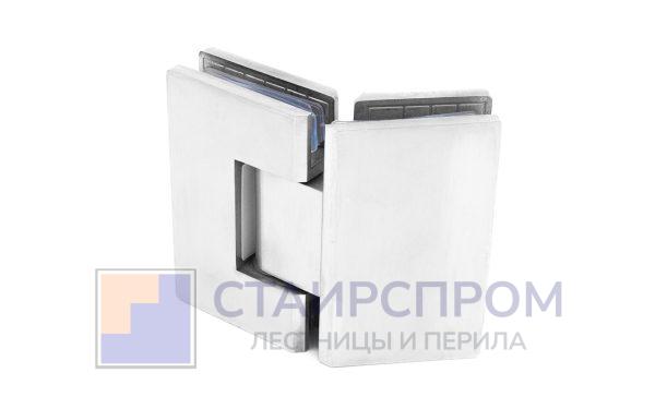 Петля для душевой кабины стекло-стекло 135° 90х55 мм AISI 304 шлифованная