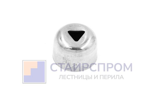 Наконечник штампованный (СПС) прямой 90° на трубу Ø25 мм, для поручня Ø38.1 мм, полированный, нержавеющий, AISI 304