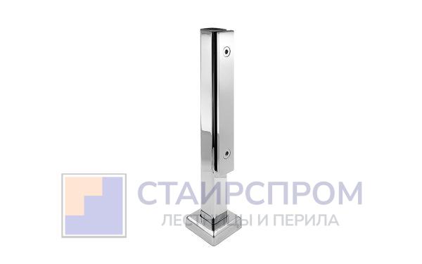 Стеклодержатель напольный 40х40х400 мм, для стекла 8-20 мм, полированный, AISI 304