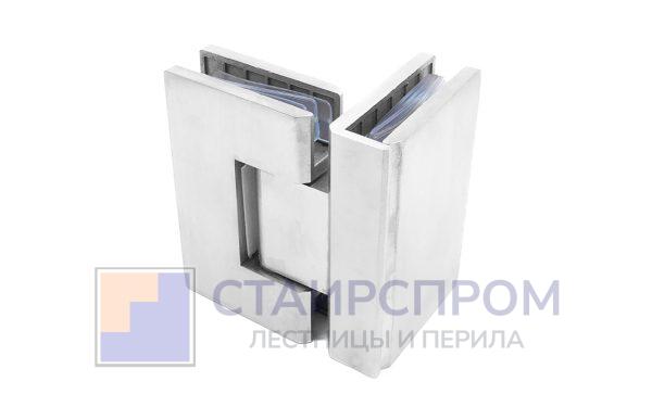 Петля для душевой кабины стекло-стекло 90° 90х55 мм шлифованная