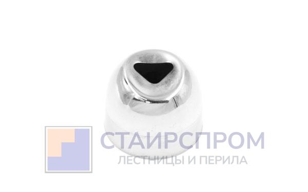Наконечник штампованный (СПС) прямой 90° на трубу Ø25 мм, для поручня Ø38.1 мм, полированный, нержавеющий, AISI 304, 400Grit